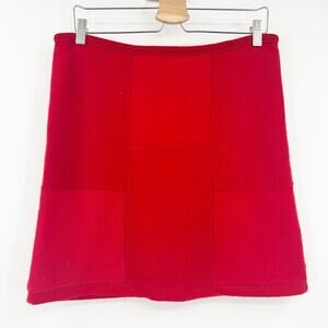 Ekologic Womens 100% Recycled Upcycled Cashmere Knit Mini Skirt Size M Red